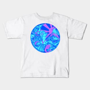 Blue Dreaming of Japan Kids T-Shirt